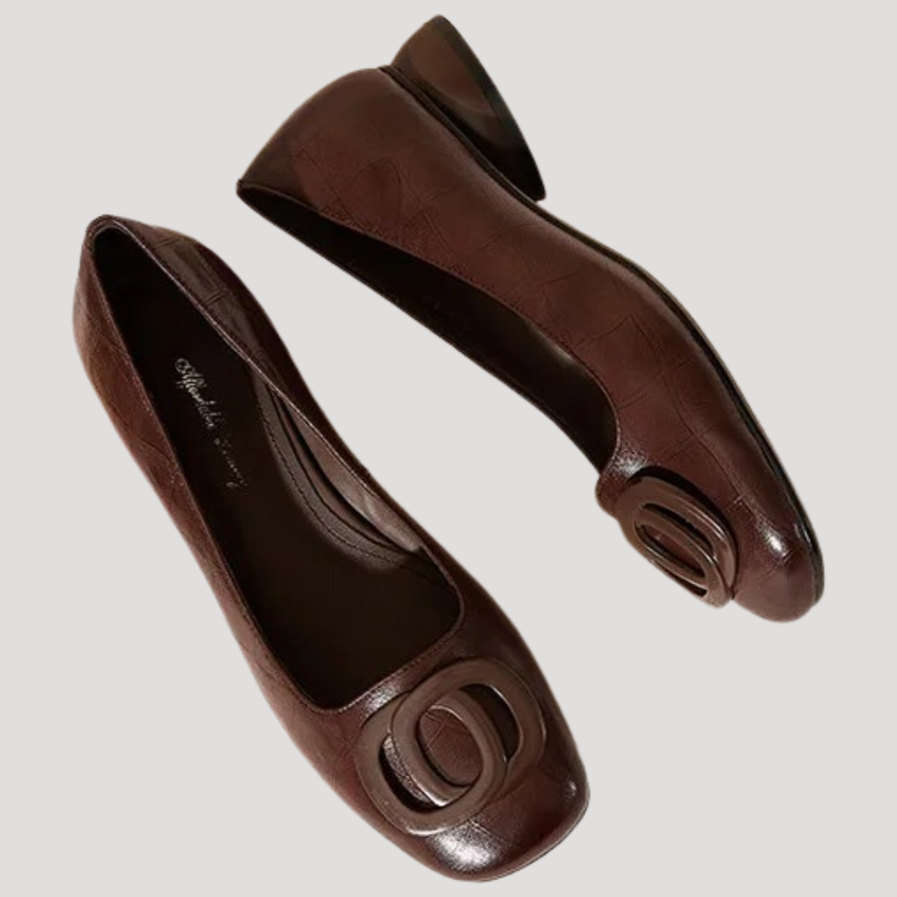 Rosina | Damen Ballerinas Quadratische Spitze Slip-On