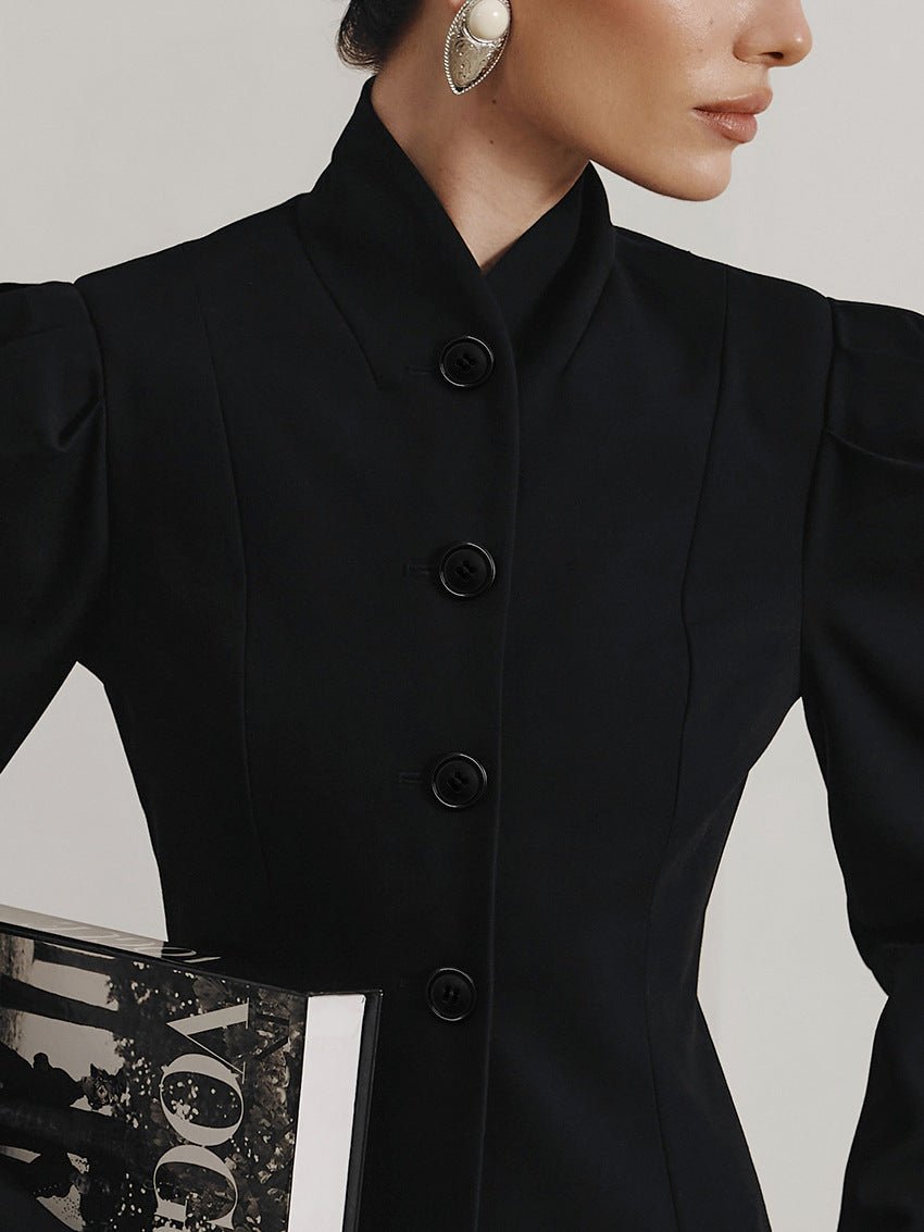 Schwarzer Damen Blazer Tailliert