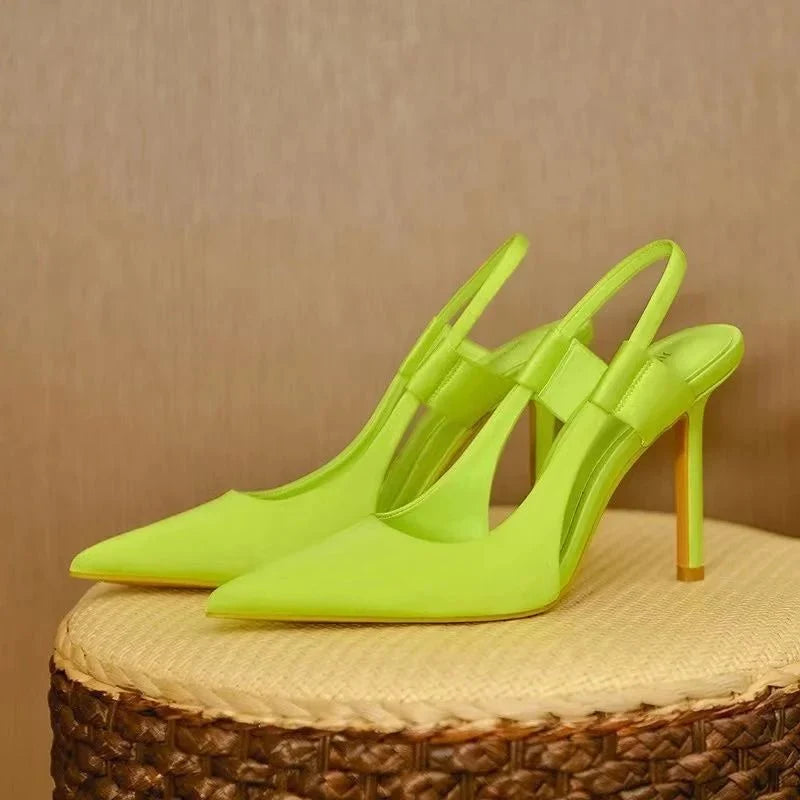 Slingpumps Damen mit Spitze und Absatz