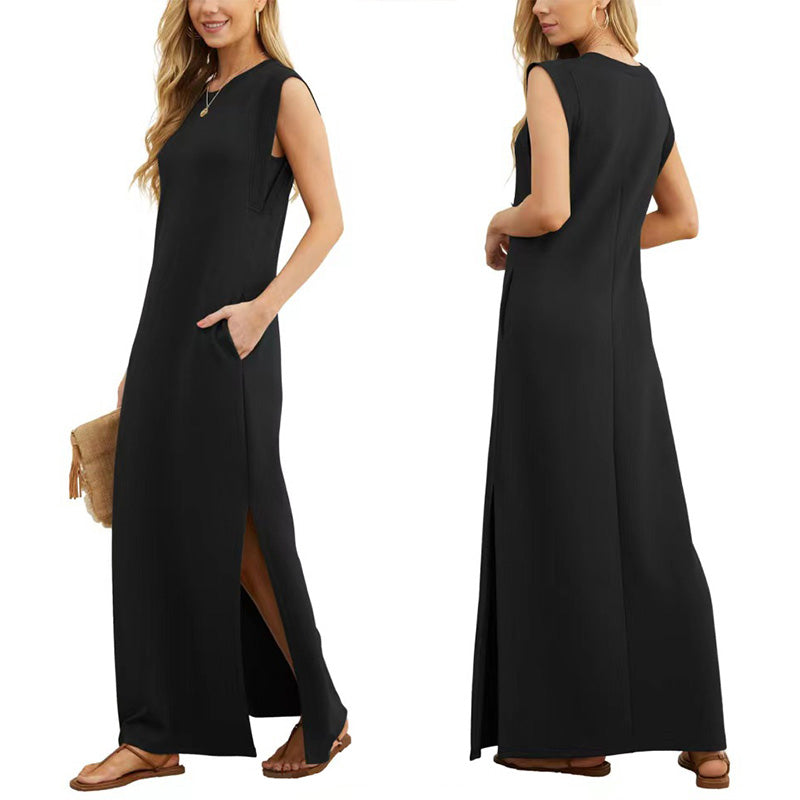 Maliya - Ärmelloses lässiges Maxikleid