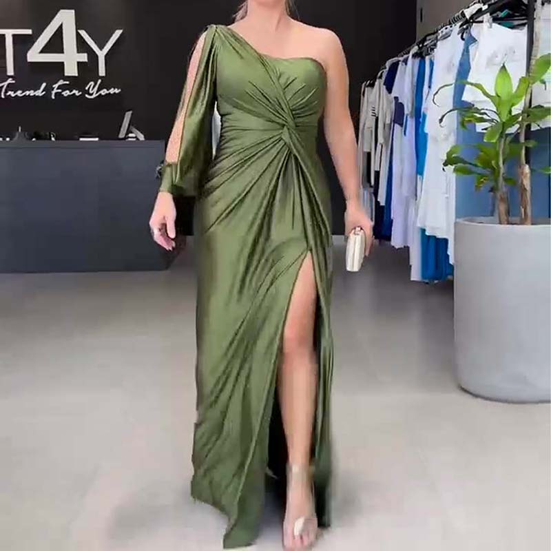 Klara | Damen Ein-Schulter Kleid Elegant Feminin Modern