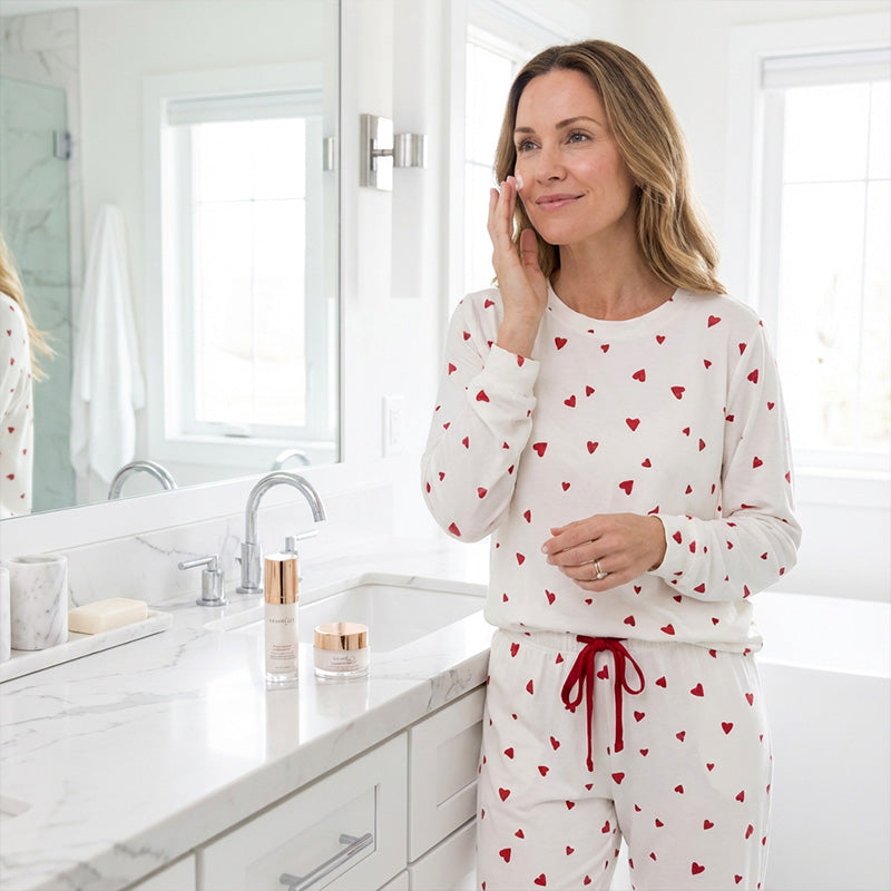 Rugile - Bequemes Pyjama Set Mit Herzmuster