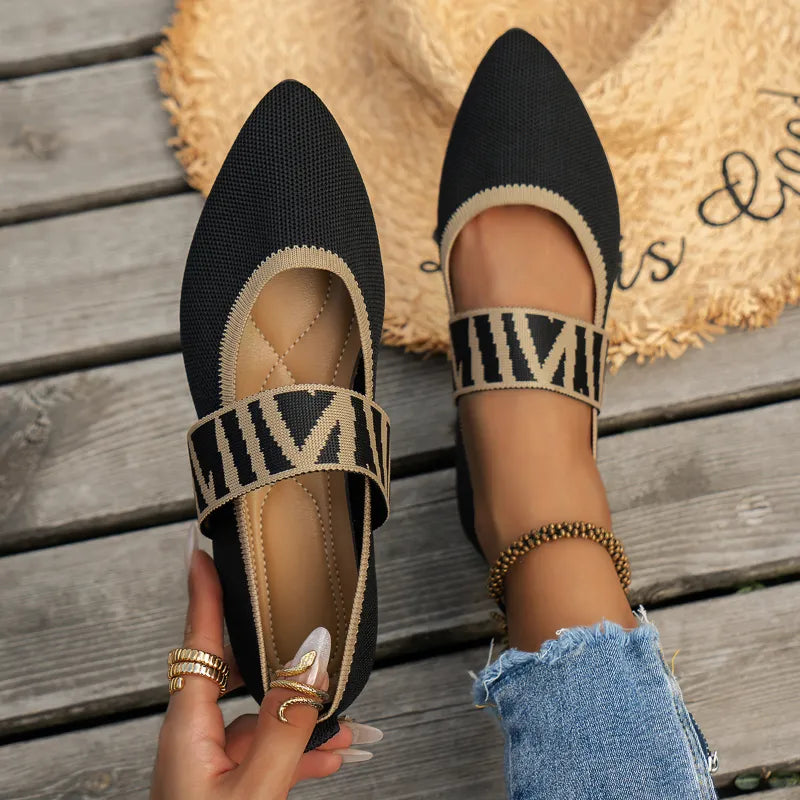 Anja | Damen Frühlings Ballerinas mit Riemen im Freizeitstil