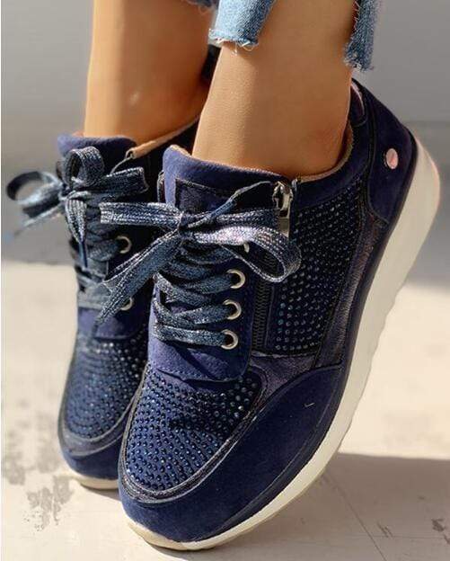 Tatjana | Damen Plateau Sneaker mit Schnürung
