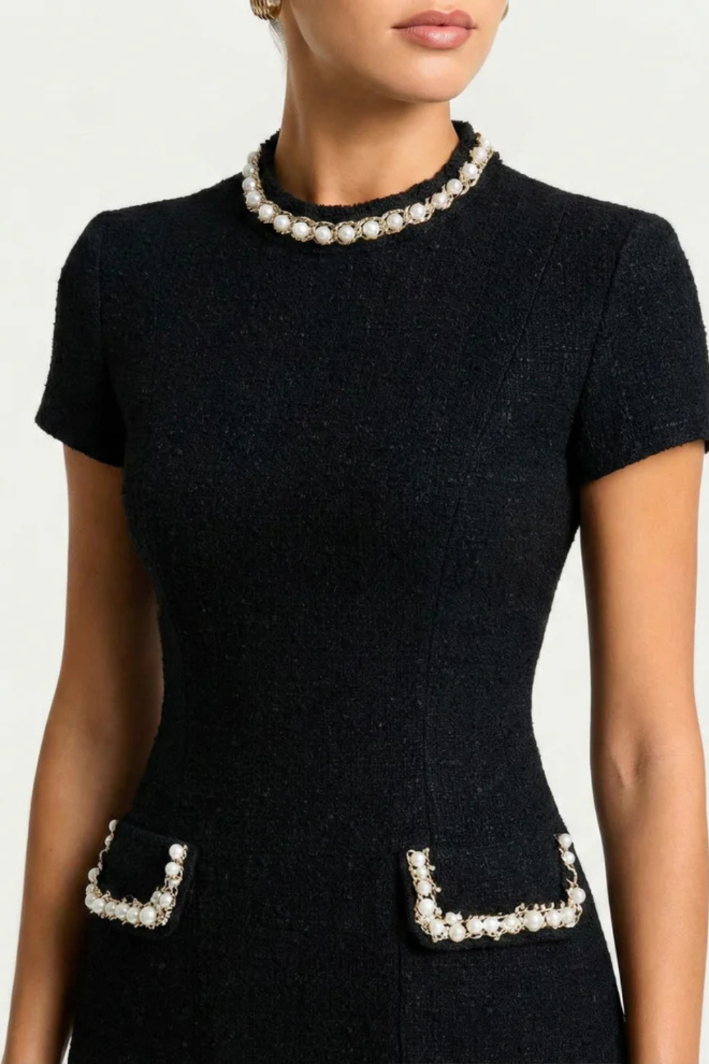 Thea | Damen Perlenbesatz Minikleid