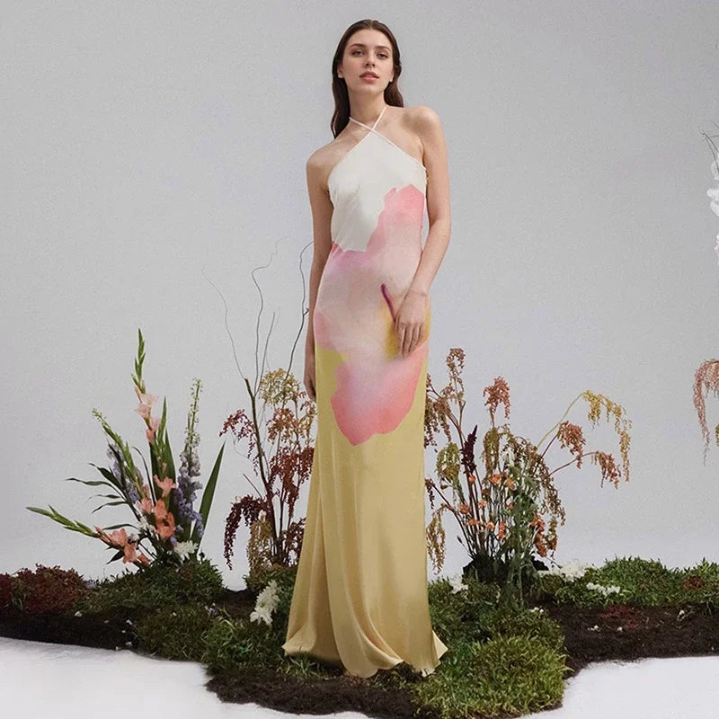 Theresa | Damen Asymmetrisches Ein-Schulter Maxikleid