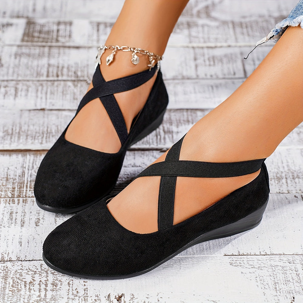 Cyrena | Damen Keilpumps mit Kreuzriemen