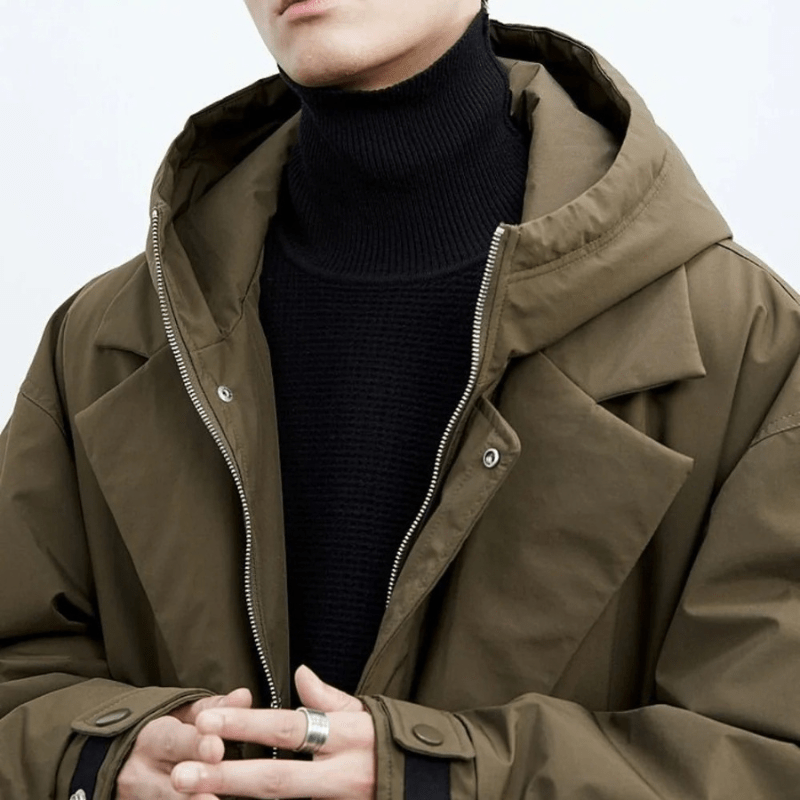 Trenchcoat Herren Lang Mit Kapuze