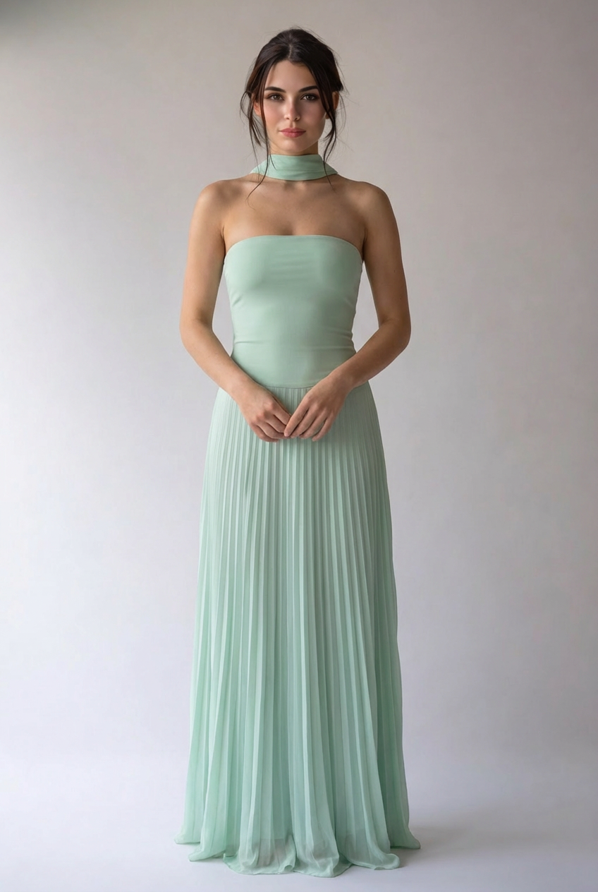 Anastasia | Damen Halterneck Maxikleid Elegant Festlich