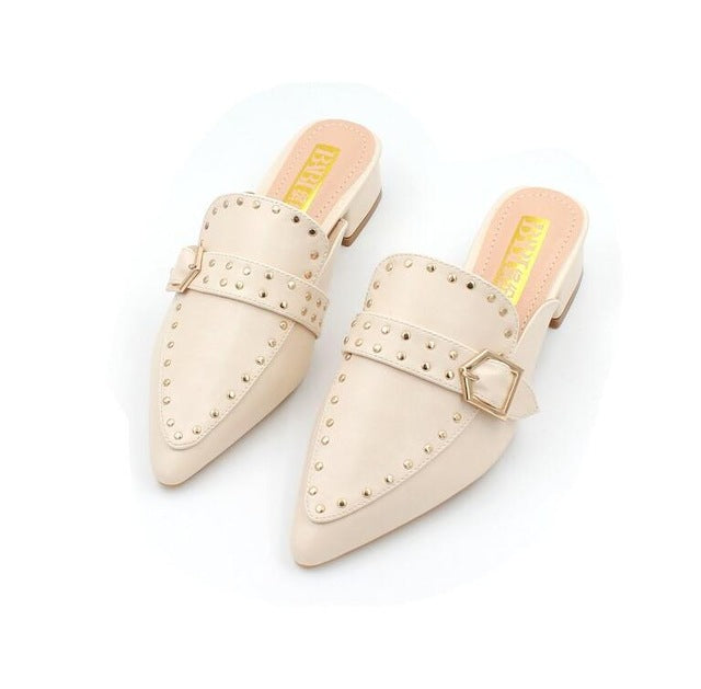Bianca | Elegante Pantoletten mit Quadratabsatz und Nieten