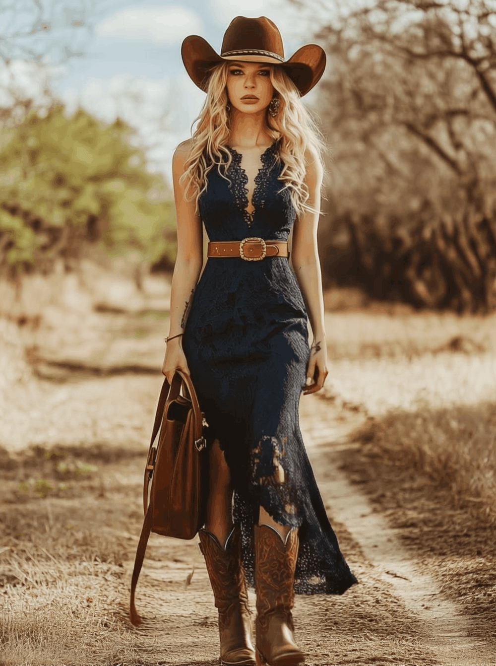 Valentina | Damen Spitzen Ärmellos Midikleid