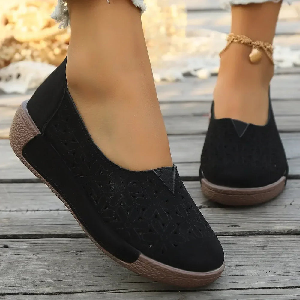 Viktoria | Damen Plateau Loafer mit Lochperforation