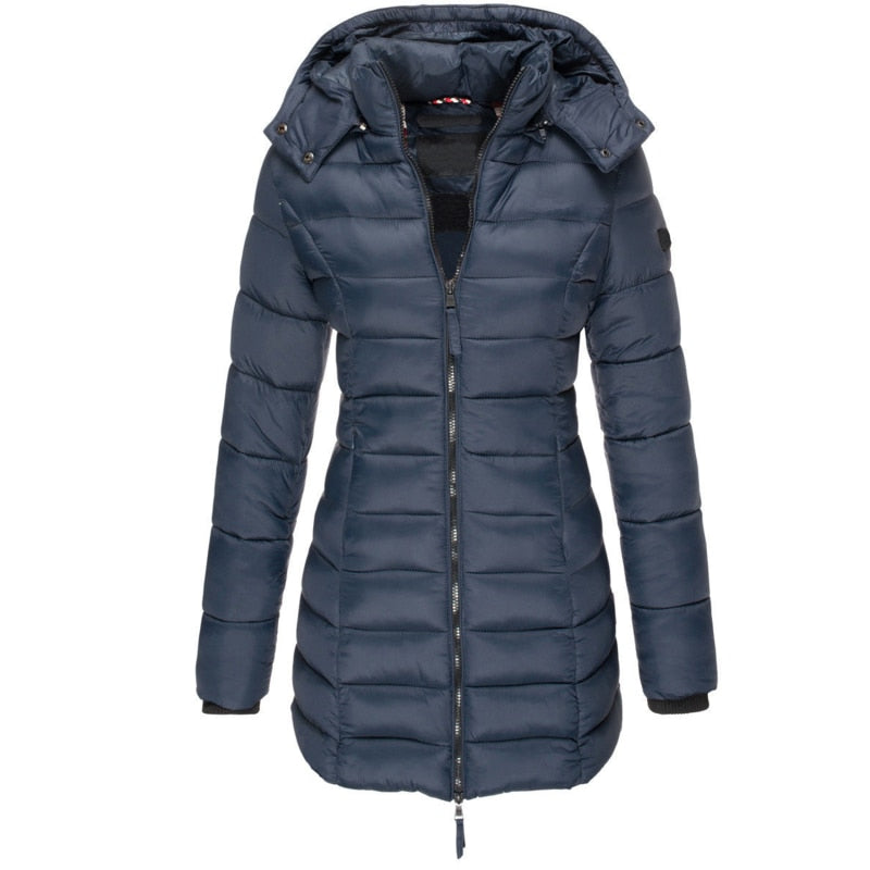 Damen warme Daunenjacke mit Kapuze Olivia