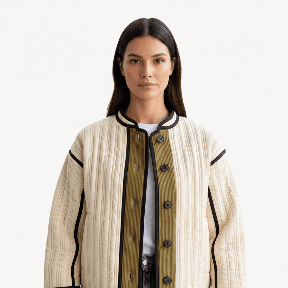 Wattierte Jacke Damen mit Kontrastdetails