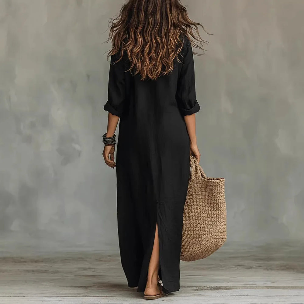Xandra | Damen Maxi Hemdblusenkleid